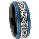 COI Tungsten Carbide Two Tone Dragon Wedding Band Ring-TG3797