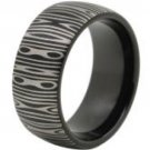 COI Black Tungsten Carbide Damascus Wedding Band Ring - TG4526
