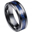 COI Black Tungsten Carbide Dragon Wedding Band Ring - TG3848