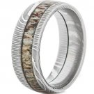COI Tungsten Carbide Damascus Antler Wedding Band Ring-TG4683AA
