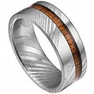 COI Tungsten Carbide Damascus Wood Wedding Band Ring - TG3007BB