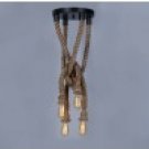 HANGING RUSTIC ROPE CHANDELIER, HANGING CEILING LIGHT FOR DINING ROOM,BAR,RESTRAUNT, CAFE