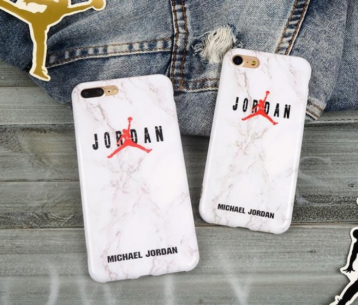 Fly Man Jordan 23 Cover case for iPhone X 8 7 6S 6 Plus Anti-Fade Marble pattern soft TPU