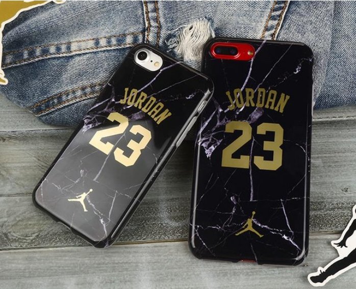 Fly Man Jordan 23 Cover case for iPhone X 8 7 6S 6 Plus Anti-Fade Marble pattern soft TPU