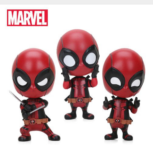 Mini 10cm Marvel Toys Deadpool Figure Bobble-Head