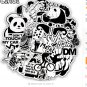 50pcs Random Black and White Sticker Graffiti Punk JDM Cool Stickers