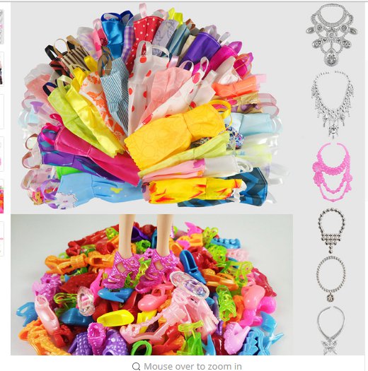 Hot Sell 26 Item/Set Accessories=10PCS Mix Sorts Beautiful Barbie