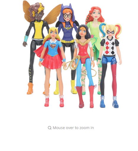 6pcs/set 15cm Marvel Toys Super Hero Girls Figure Set Wonder Woman