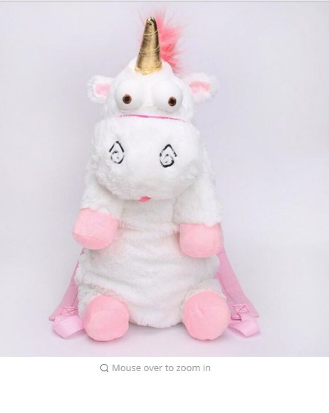 45cm And 60cm Fluffy Unicorn Plush Shoulders Bag