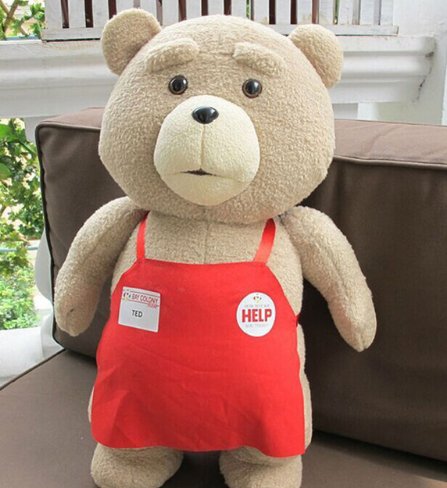 Big Size Movie Teddy Bear Ted 2 Bear Plush Toys In Apron 48CM