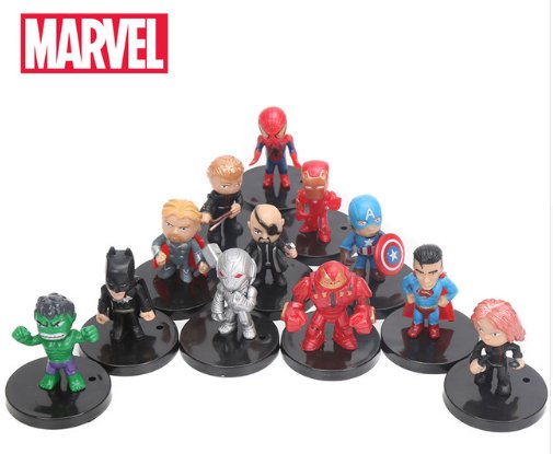4-5cm 12pcs/set Marvel Toys The Avengers Figure Set Q Version Iron Man