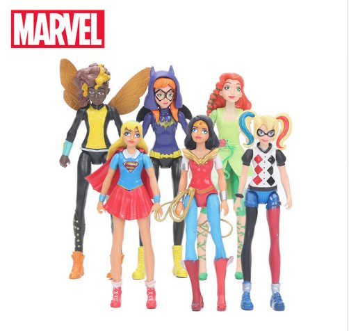 6pcs/set 15cm Marvel Toys Super Hero Girls Figure Set Wonder Woman