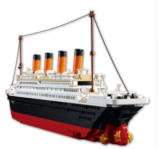 Model building kits city Titanic RMS ship 3D blocks Educational