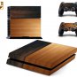 Wood Vinyl Decal PS4 Skin Sticker for Sony Playstation 4 Console+Two Controllers