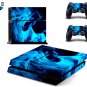 Blue fire Vinyl Decal PS4 Skin Sticker For PS4 Playstation 4 Console + Controllers Skins