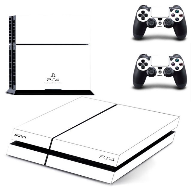 White Skin Stickers For PS4 Playstation 4 Playstation Sticker Console + Free Controllers Vinyl Decal