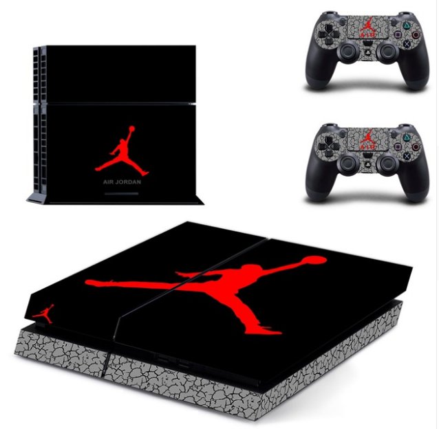PS4 Vinyl Skin Air Man: Jordan Decals PS4 Console Skin and 2 Controller Sticker for Sony PS4