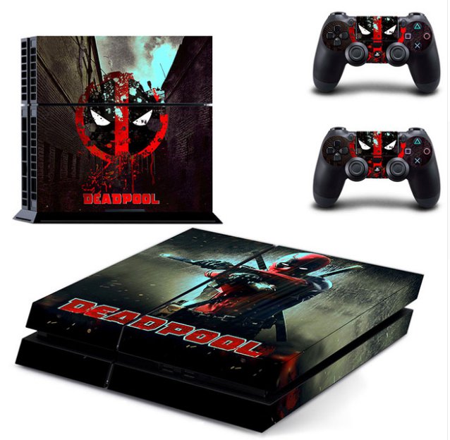 PS4 Skin Decals DeadPool Marvel Stickers For Sony Playstation 4 Console and 2 Controllers Skin