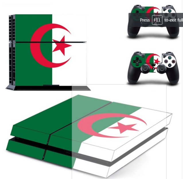 Algeria Flag TR Logo Flag PS4 Designer Skin for Sony PS4 Console System plus 2 Decals