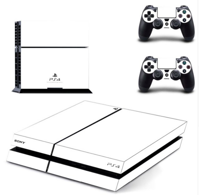 White Decal PS4 Skin Sticker PS 4 Controller Skins for PS4 Console+2 Controllers Skins Kit