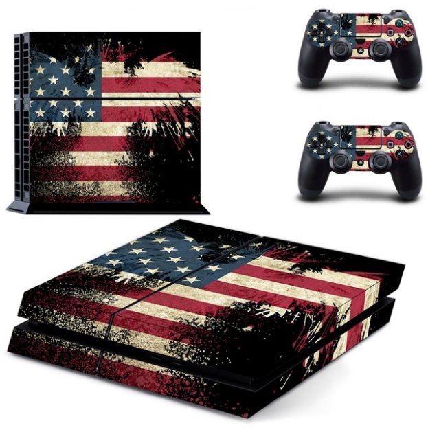 USA Flag America Vinyl Decal Flag Sticker For Sony PS4 Console Skins+PS4 Controller Skin Stickers