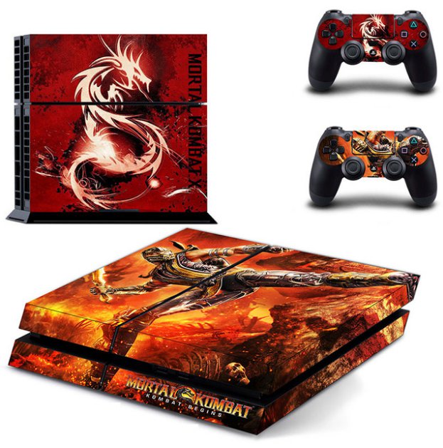 Mortal Kombat Vinyl Skin Sticker Cover for Sony PS4 Console and 2 controller skins