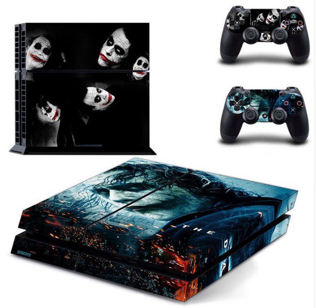 Vinly The Dark Knight Joker Skin Cover Sticker Cover for Sony PS4 + 2 controller skins
