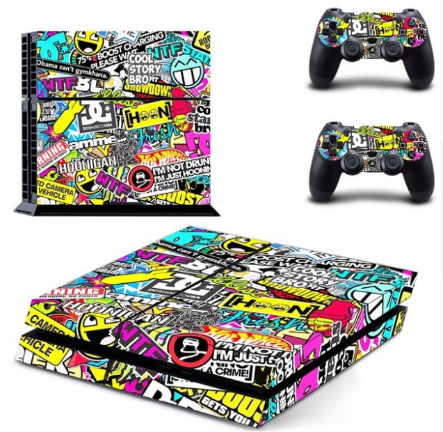 Graffiti Vinyl Cover Decal PS4 Skin Sticker for Sony PS4 Console+2 Controller for PS4 Accessories