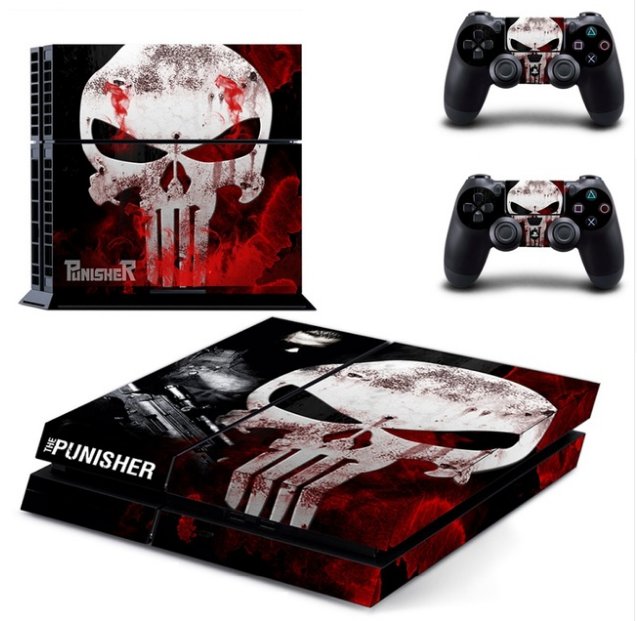 The Punisher PS4 Skin Sticker for Sony Playstation 4 Console System and PS4 Two Controller Skins