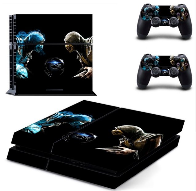Mortal Kombat Vinyl Decal Sticker For PS4 Skin Sticker for PS4 Console + 2 Controller Skins