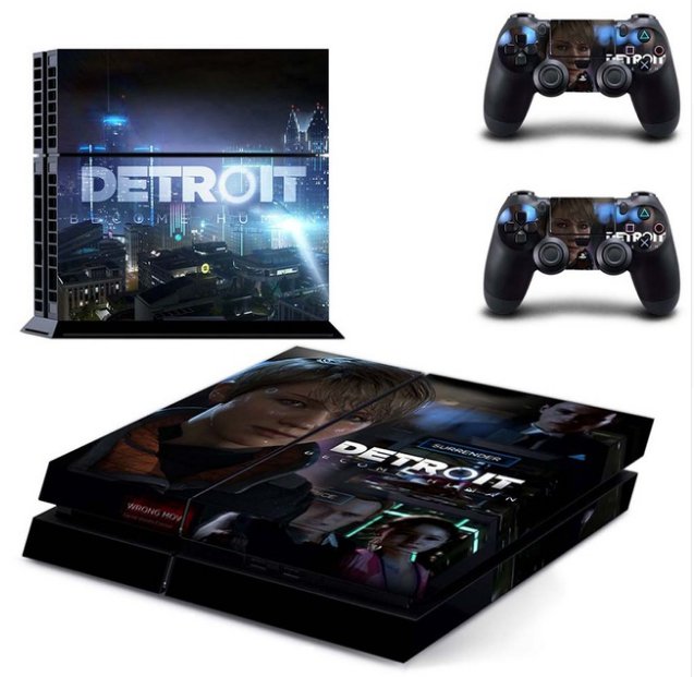 PS4 Vinyl Skin Detroit Become Human Decal PS4 Console Skin+2Controller Stickers for Sony PS4