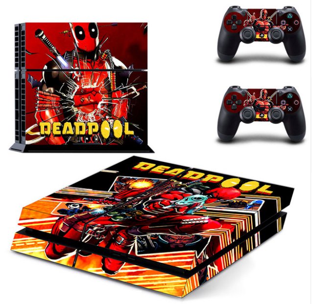 New Skin Decals of DeadPool Designed for PS4 Console and 2 Controllers Skin Stickers
