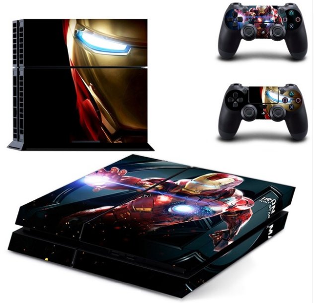 Vinyl Skin Iron Man Decal PS4 Console and 2 Controllers Sticker for PS4 Controller Skins Cover