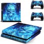 PS4 CONSOLE + CONTROLLER DECAL STICKER SKIN SET BLUE SKULL