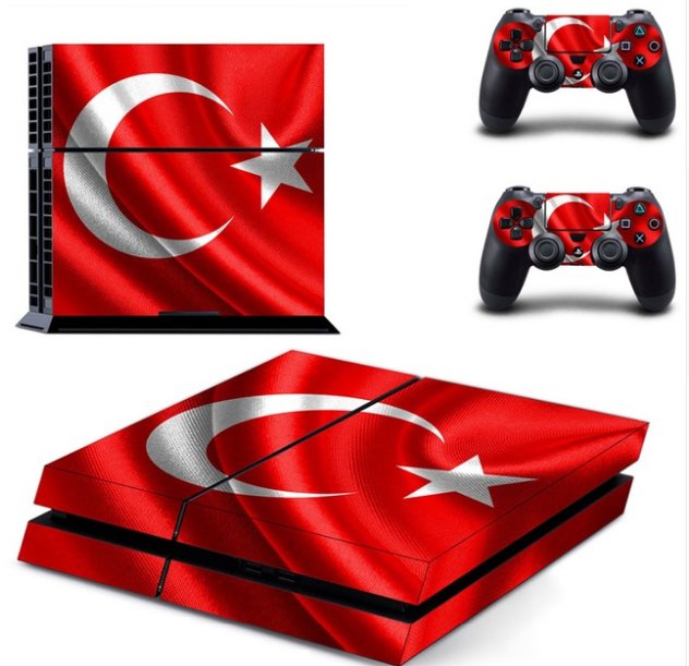 Turkey Flah Vinyl Decal PS4 Skin Sticker for PS4 Console & 2 Controller PS4 Protective Cover Skins