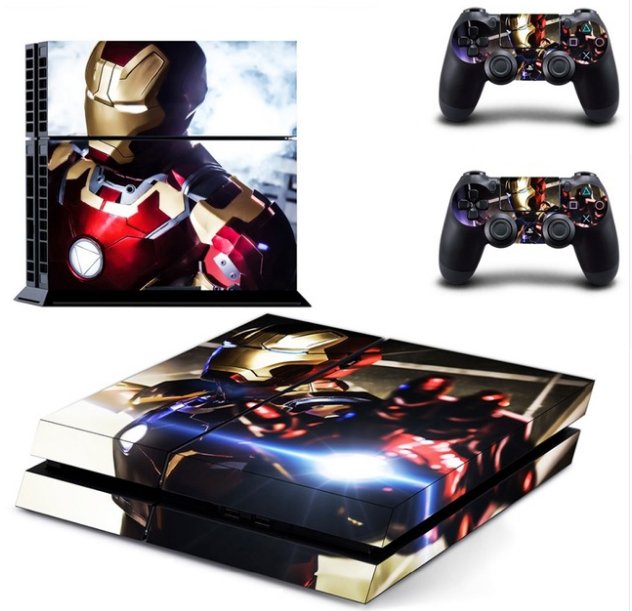 PS4 Skin Iron Man Vinyl Decal Cover for Sony Playstation 4 n Two Controllers Sticker