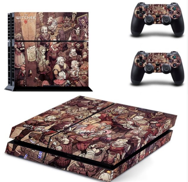 Witcher Vinyl Cover Decal PS4 Skin Sticker for Sony PS4 Console & 2PCS Remote Wireless Controller
