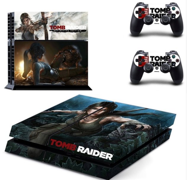 Tomb Raider Vinyl Decal PS4 Skin Stickers Wrap for Sony PS4 Console+2 Controllers Decorative Skins