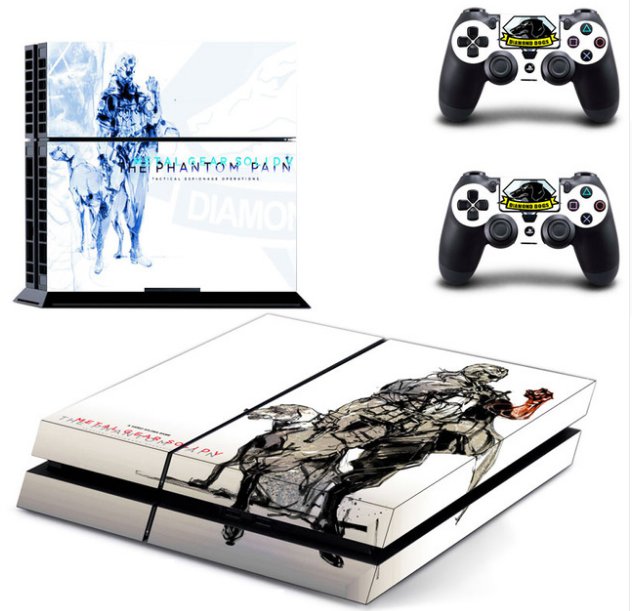 Metal gear solid Skin Sticker Cover for Sony PS4 Console and 2 controller diamond dogs skins