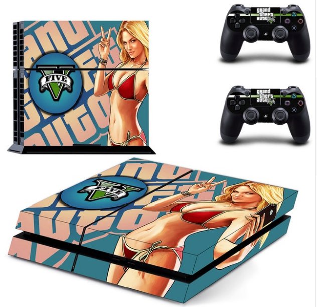 GTA 5 PVC Skin Sticker For PS 4 Console For Sony PS4 Controller Cover Decal