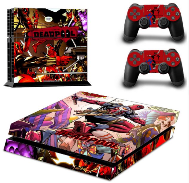 New Design Skin DEADPOOL for PS4 PlayStation 4 Console and 2 controller Stikcer