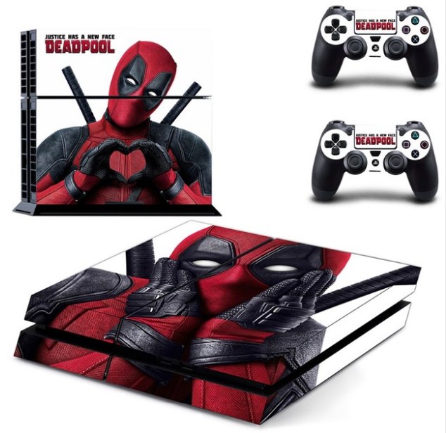 Deadpool PS4 Skin Vinyl Decal Deadpool Stickers for Sony PS4 Console + 2 Controller Cover Skins