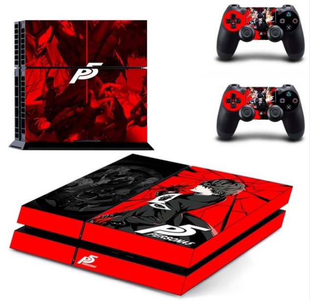 Persona 5 Vinyl Decal PS4 Sticker PS4 Controller Skin for Sony PS4 Full Body Console+2 Controllers