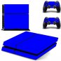 Blue Color Vinyl Skin Sticker Cover for Sony PS4 PlayStation 4 Console and 2 controller skins