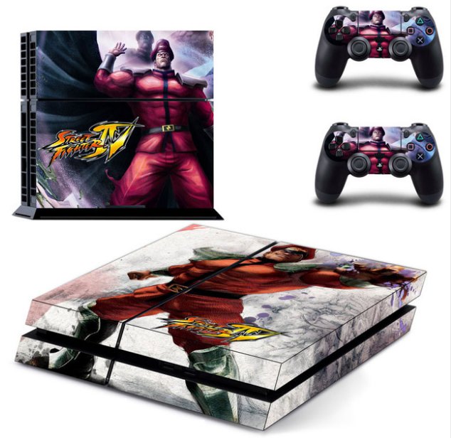 Street Fighter IV M.Bison Skin Sticker Cover for Sony PS4 Console and 2 controller skins
