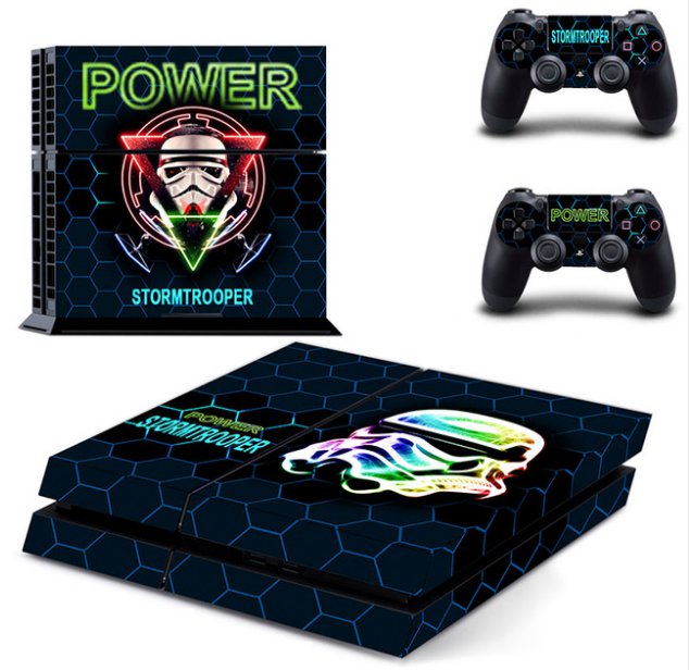 New Power Stormtrooper Edition PS4 Skin Stickers Decal For Sony PS4 Console & 2 Controllers