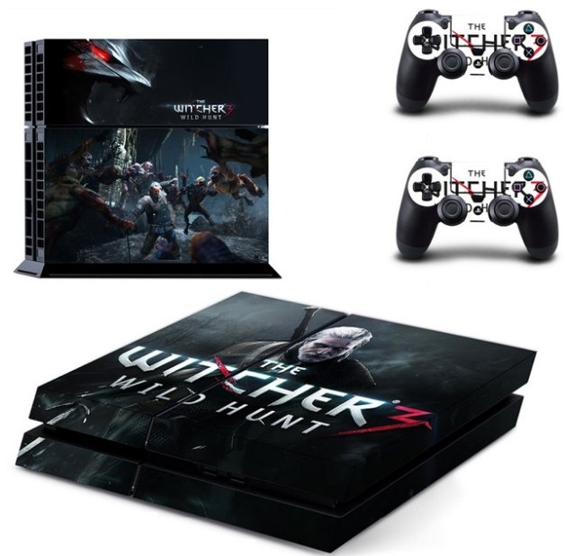 Witcher 3 Vinyl Controller and Console Skins Sticker for Sony PS4 Console Sticker+Controller Skin