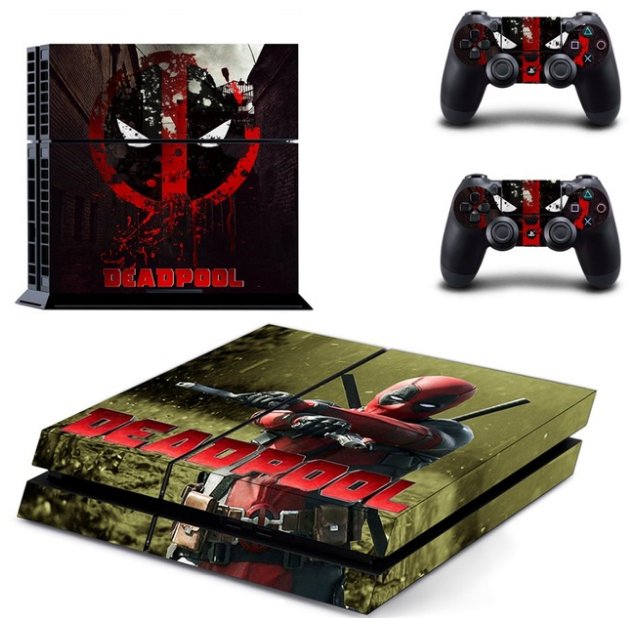 DeadPool Vinyl PS4 Skin Sticker Decal Cover for PS4 System Console + Controllers Cover Stickers