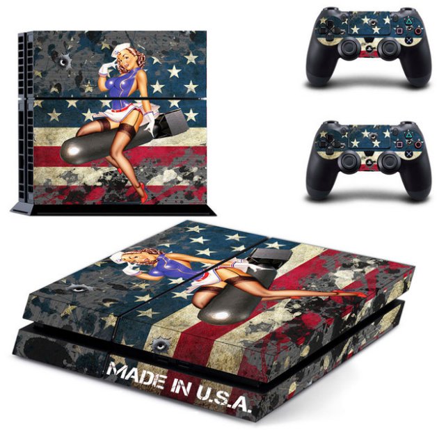 PS4 Console Designer Skin for Sony PS4 System plus 2 Decals for: PS4 Dualshock Controller