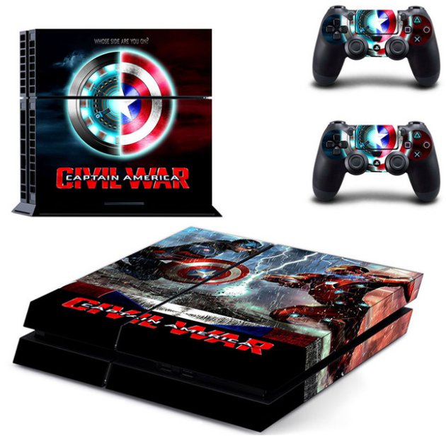 HOT SALE PS4 New Design Skins Sticker PS4 Controller Skin PS4 Console Sticker:Captain America